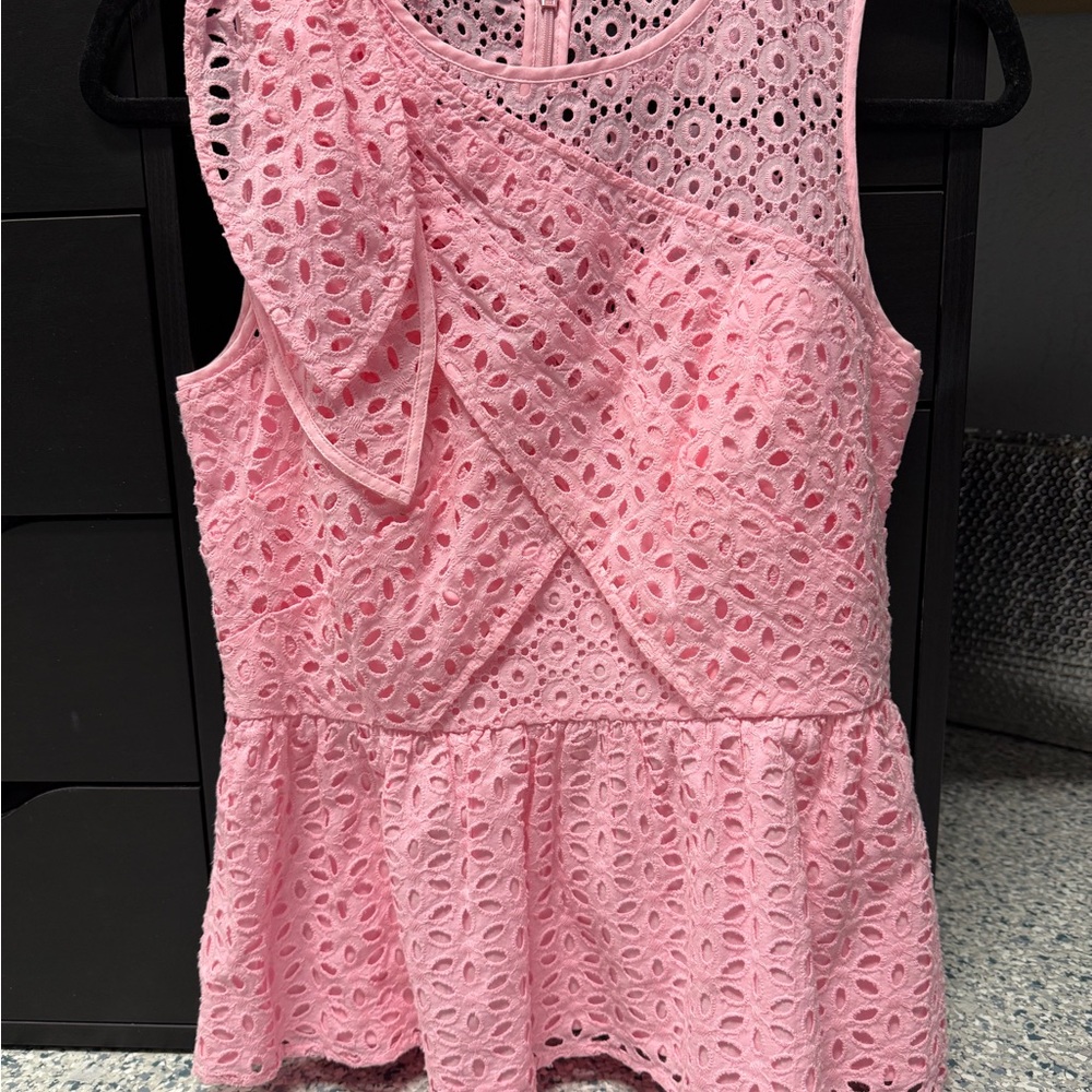 Lilly Pulitzer Pink Eyelet Sleeveless Blouse